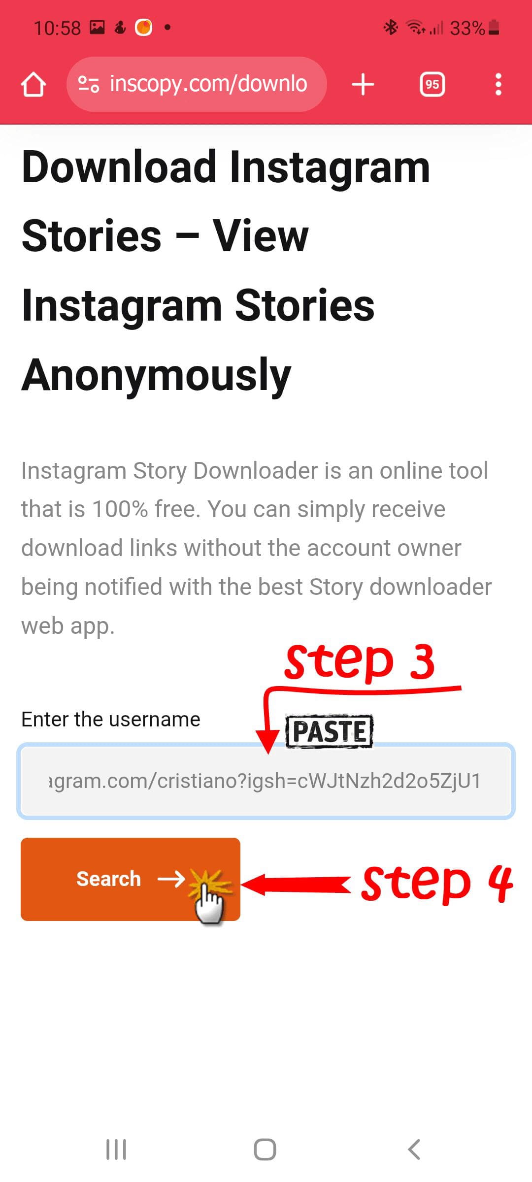 story downloader step 3