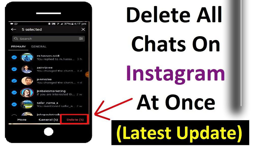 mass delete Instagram chats